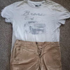 Size Large Retro Old navy Tshirt with size 33 Arizona Shorts